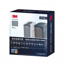 【3M】3M 淨呼吸全淨型空氣清淨機專用濾網-2入 V500-NWF  (適用機型：FA-V500)